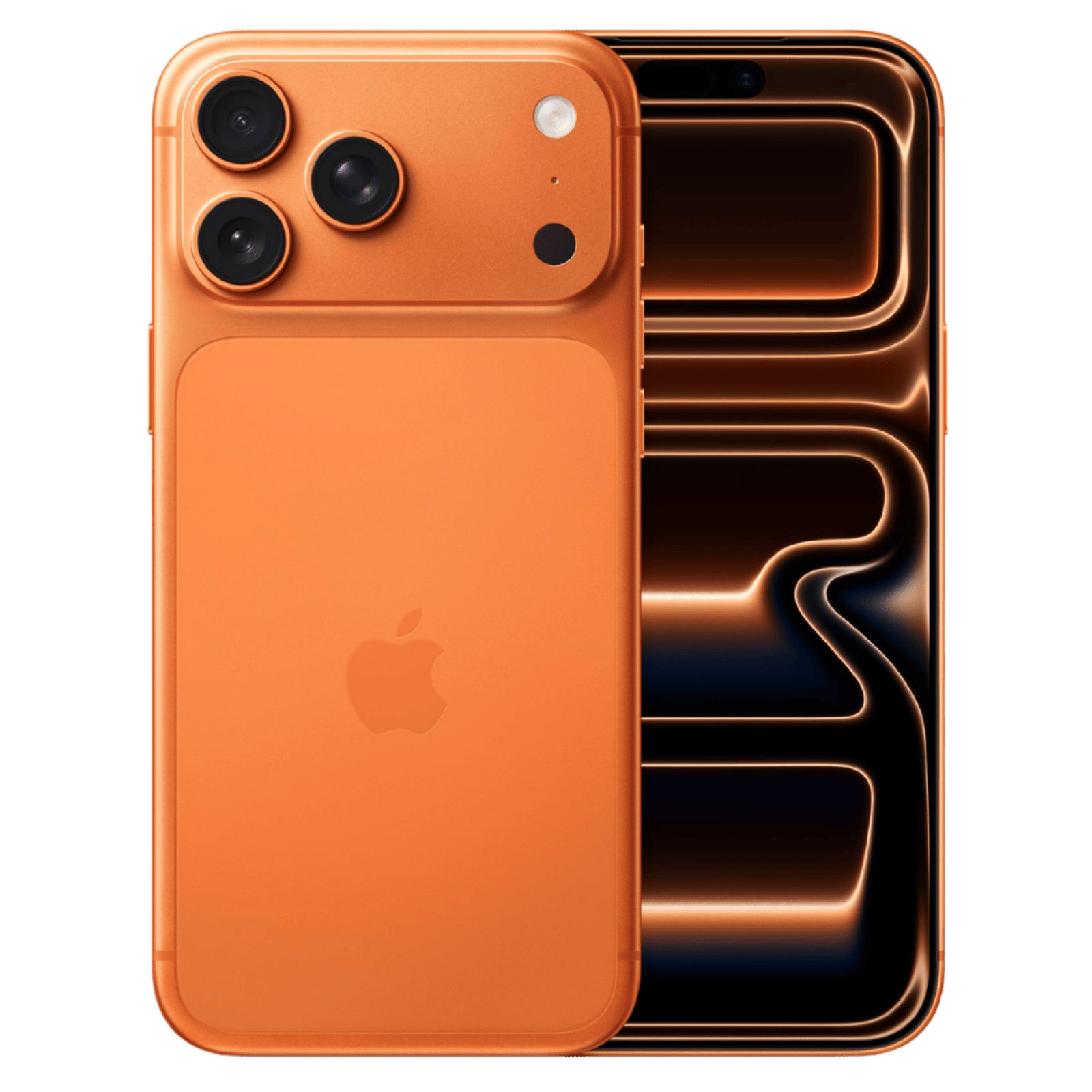 Apple iPhone 17 Pro Max in Cosmic Orange, showcasing its sleek design and vibrant color, with a 256GB storage capacity.