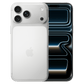 Silver Apple iPhone 17 Pro Max smartphone with a sleek design and 256GB storage, displayed from a front angle.