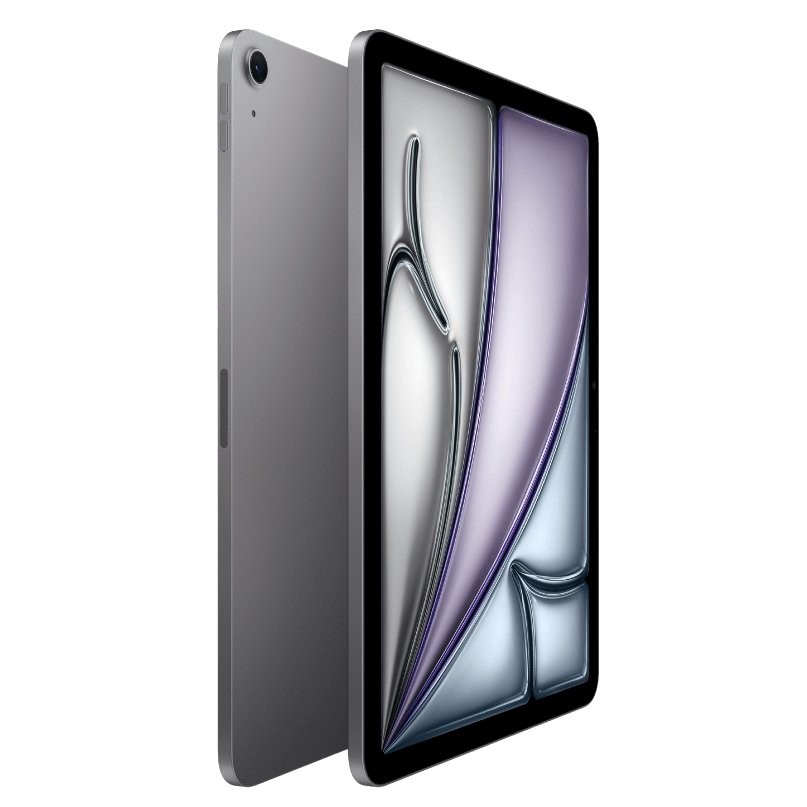 Apple iPad Air 6th Generation in Space Gray, front view showing sleek design and large display screen.