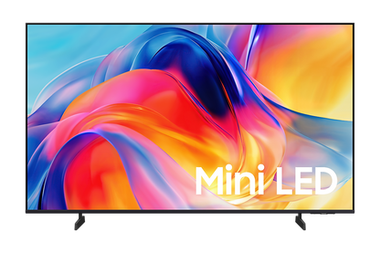 Samsung M70H Mini LED 4K Vision AI Smart TV displaying vibrant 4K images with slim design and sleek bezels.