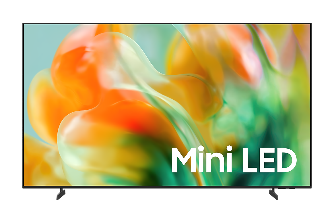 Samsung M80H Mini LED 4K Smart TV displaying vibrant images and sleek design, featuring Vision AI technology.
