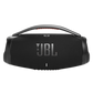 Black JBL Boombox 3 portable Bluetooth speaker, showing its rugged design and control buttons in a product image.