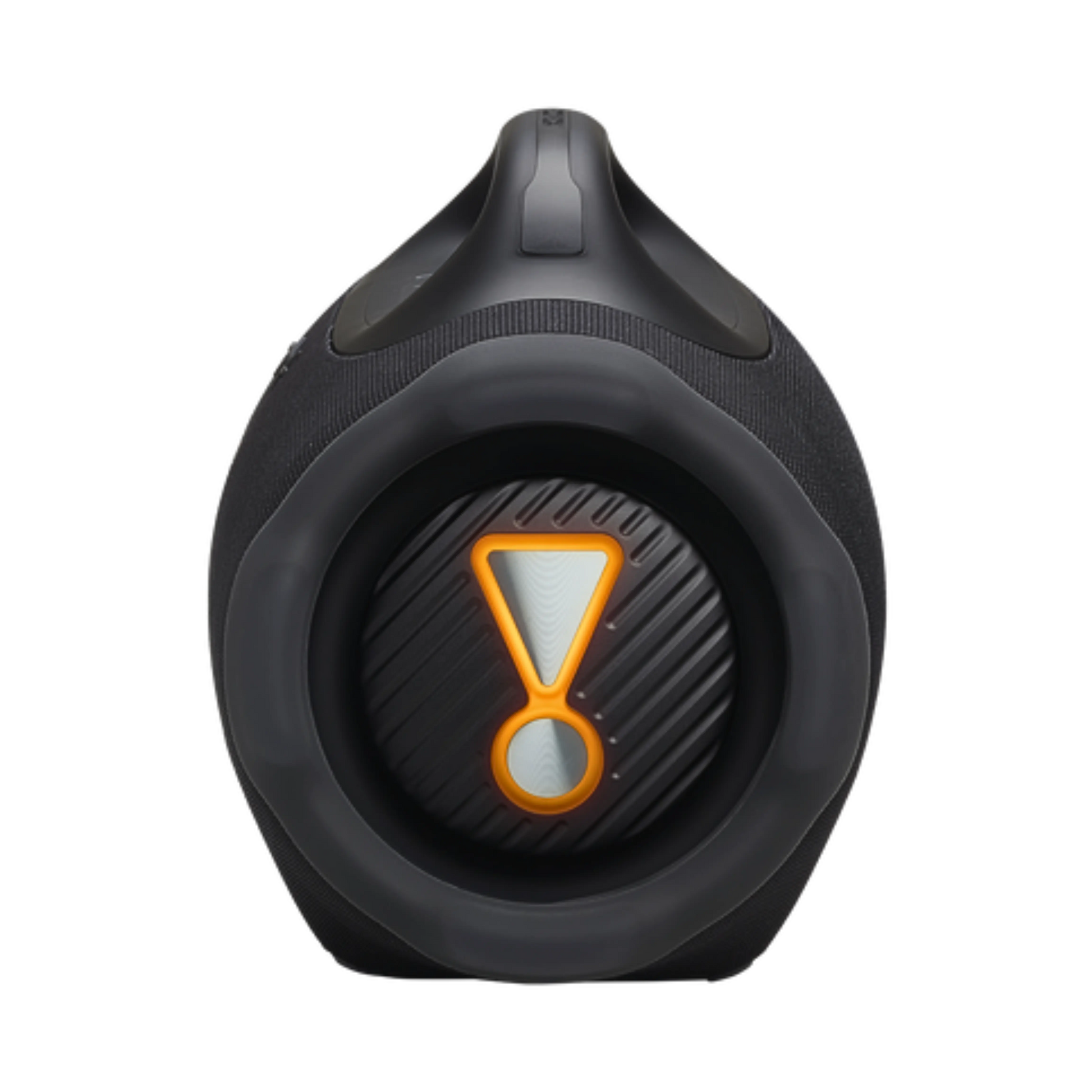 Black JBL Boombox 4 portable speaker shown in a sleek design, perfect for high-quality sound and outdoor use.