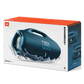 Blue JBL Boombox 4 portable Bluetooth speaker showing its rugged design and control buttons.