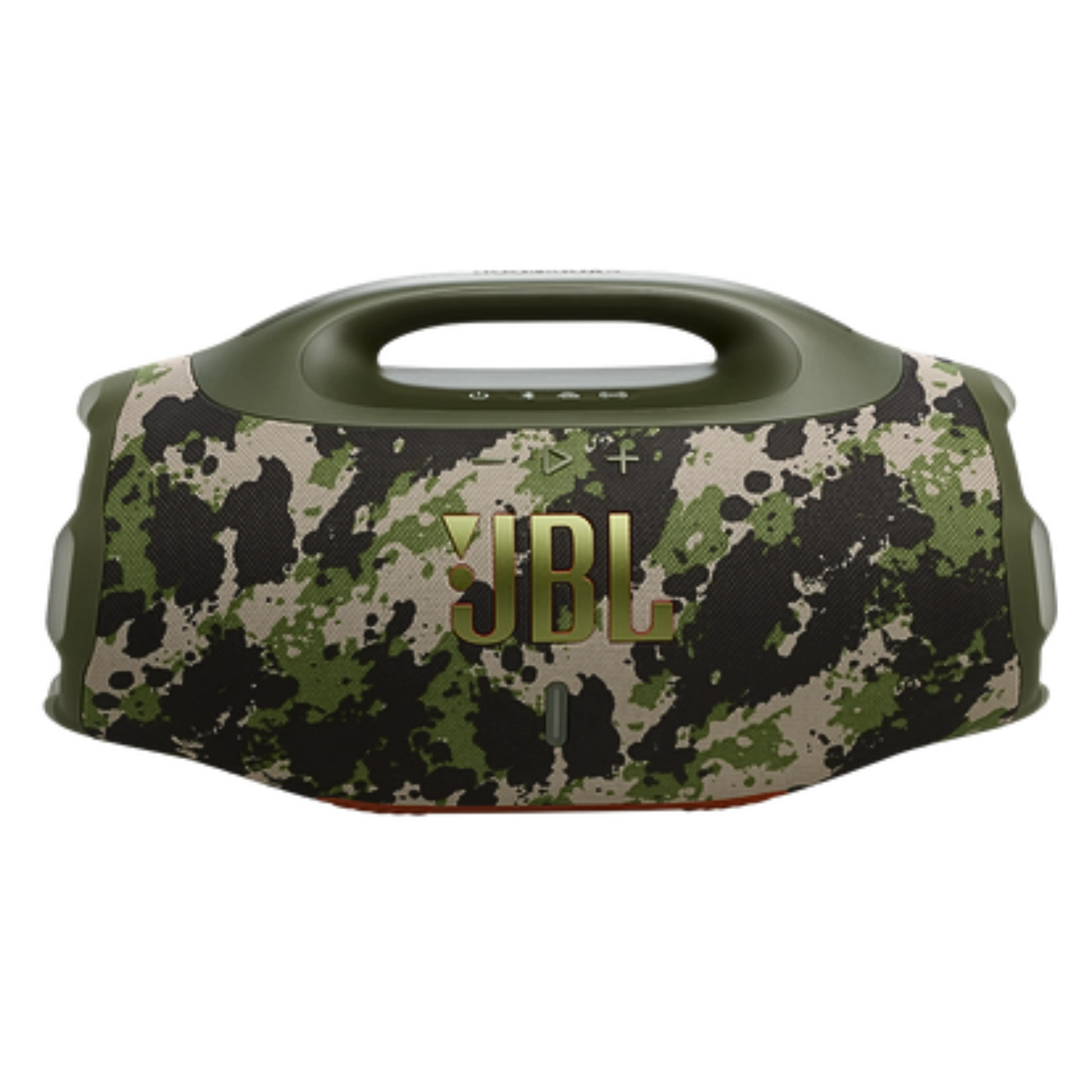 JBL Boombox 4 portable speaker in Squad color, new condition, displaying its large grille and control panel.