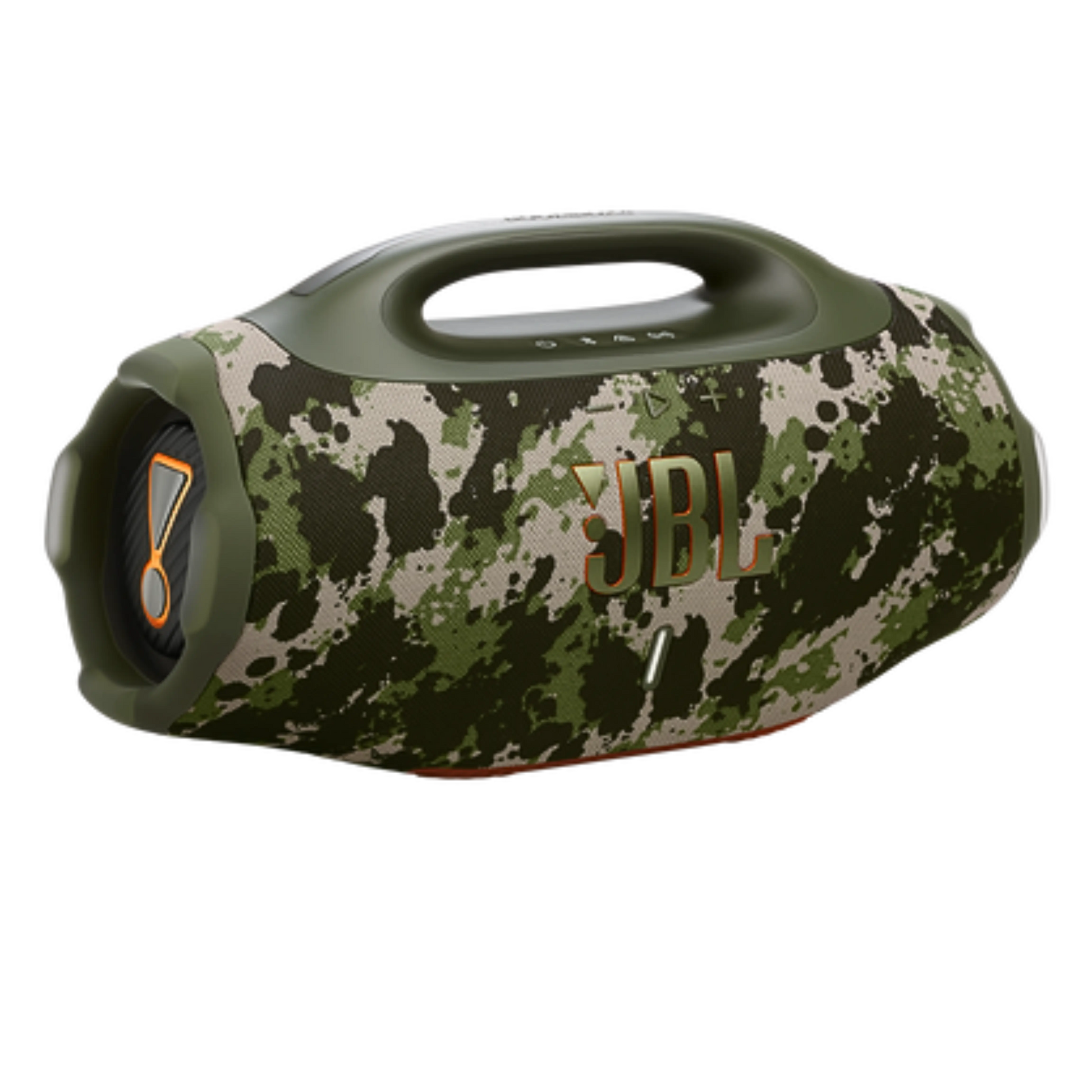 JBL Boombox 4 portable speaker in Squad color, new condition, with rugged design and large speaker grille visible.