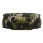 Open-box JBL Charge 6 portable Bluetooth speaker in Squad color, showcasing its compact design and rugged build.