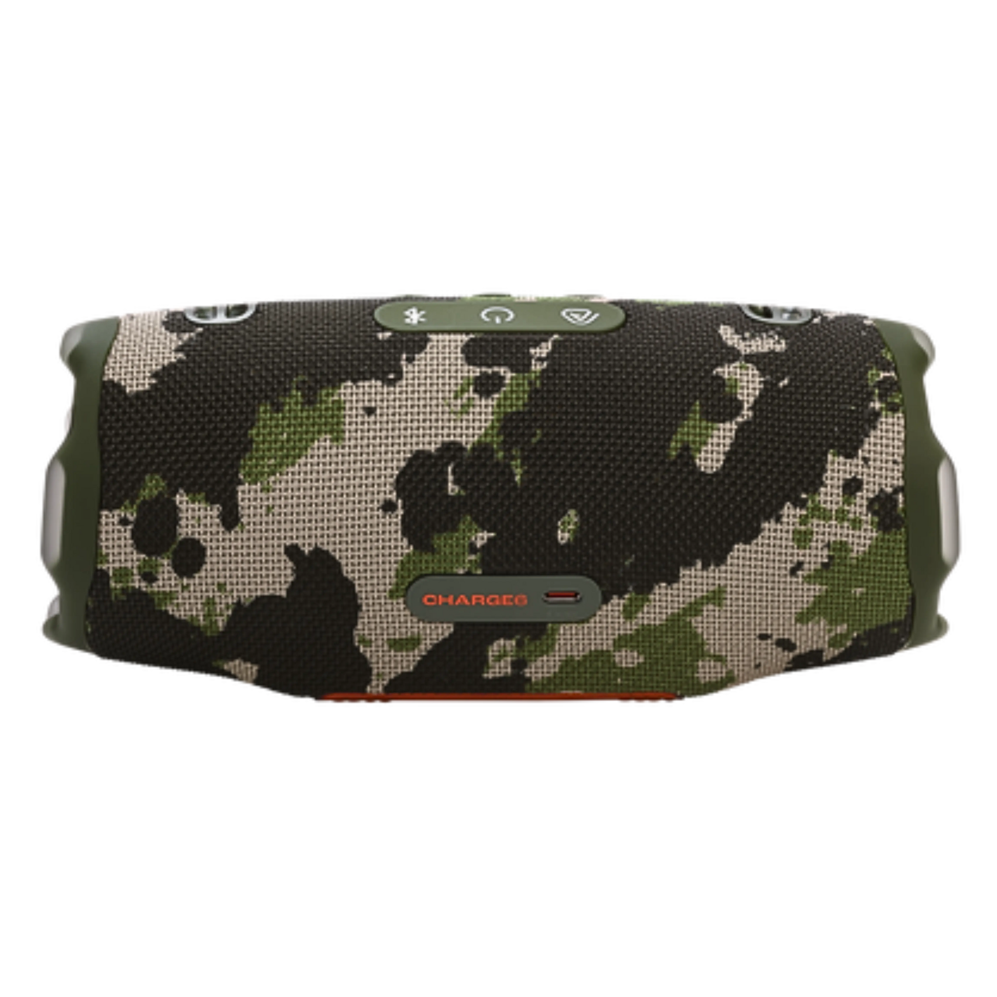 Open-box JBL Charge 6 portable Bluetooth speaker in Squad color, featuring durable design and long-lasting battery for outdoor use.