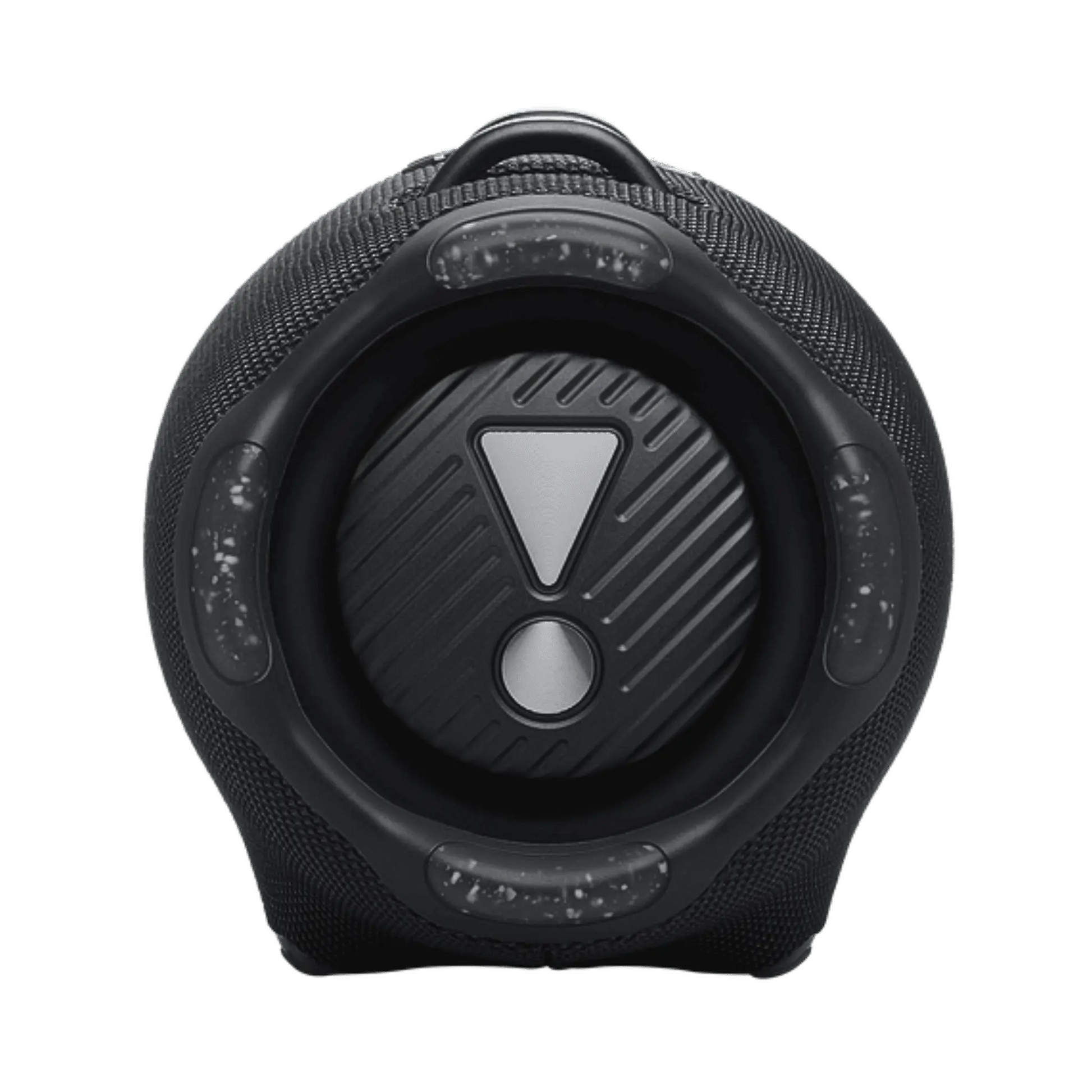 JBL Xtreme 4 portable Bluetooth speaker in black, open box, showing the compact design and rugged exterior.