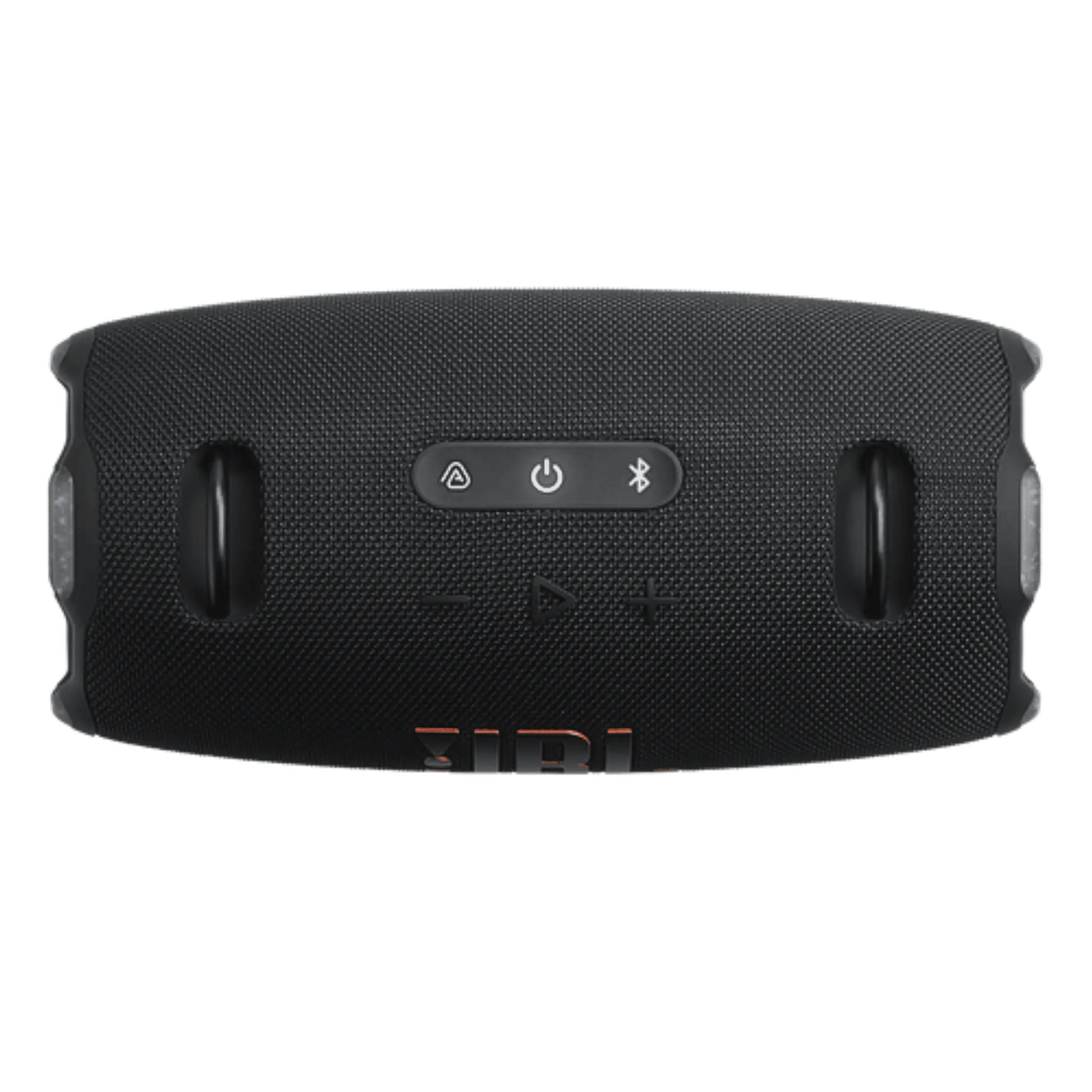 Black JBL Xtreme 4 portable Bluetooth speaker for outdoor use, open-box condition, showcasing its rugged design and control buttons.
