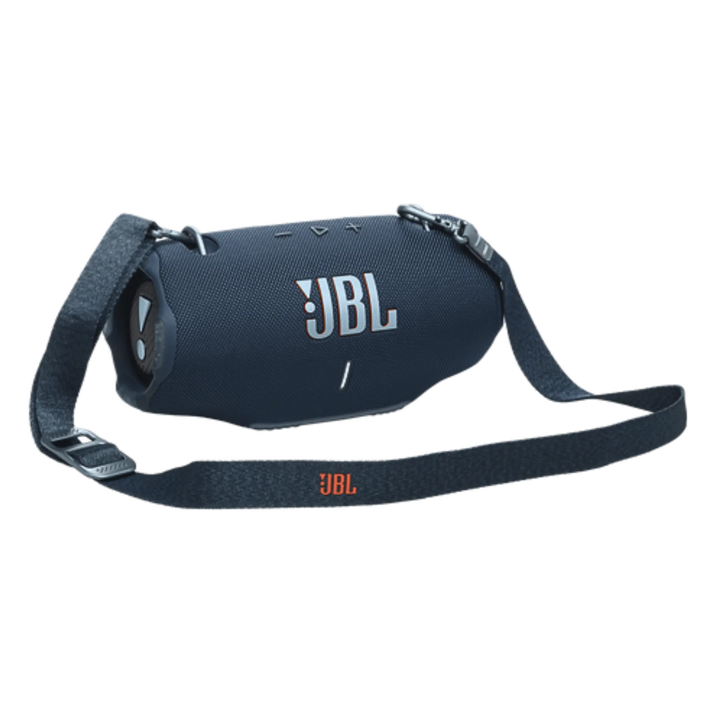 Blue JBL Xtreme 4 portable Bluetooth speaker, open box condition, showcasing rugged design and control buttons.