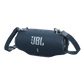 JBL Xtreme 4 portable Bluetooth speaker in blue, open box, showing rugged design and control buttons on top.