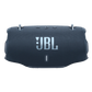 JBL Xtreme 4 portable Bluetooth speaker in blue, open box, showcasing rugged design and control buttons on top.