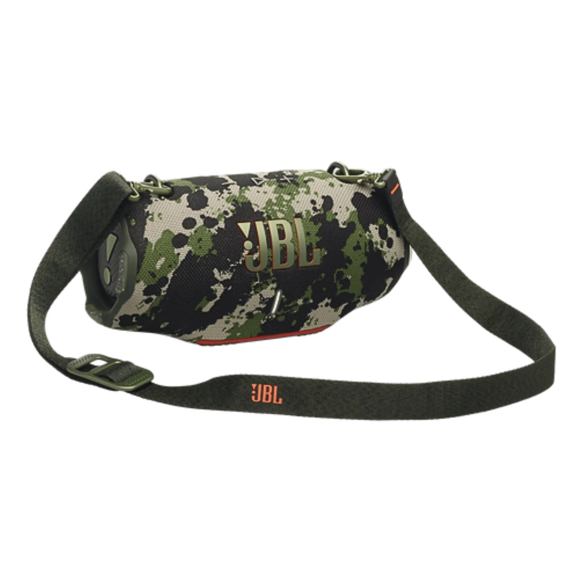 JBL Xtreme 4 open-box portable Bluetooth speaker in camouflage design, rugged outdoor electronics by JBL.