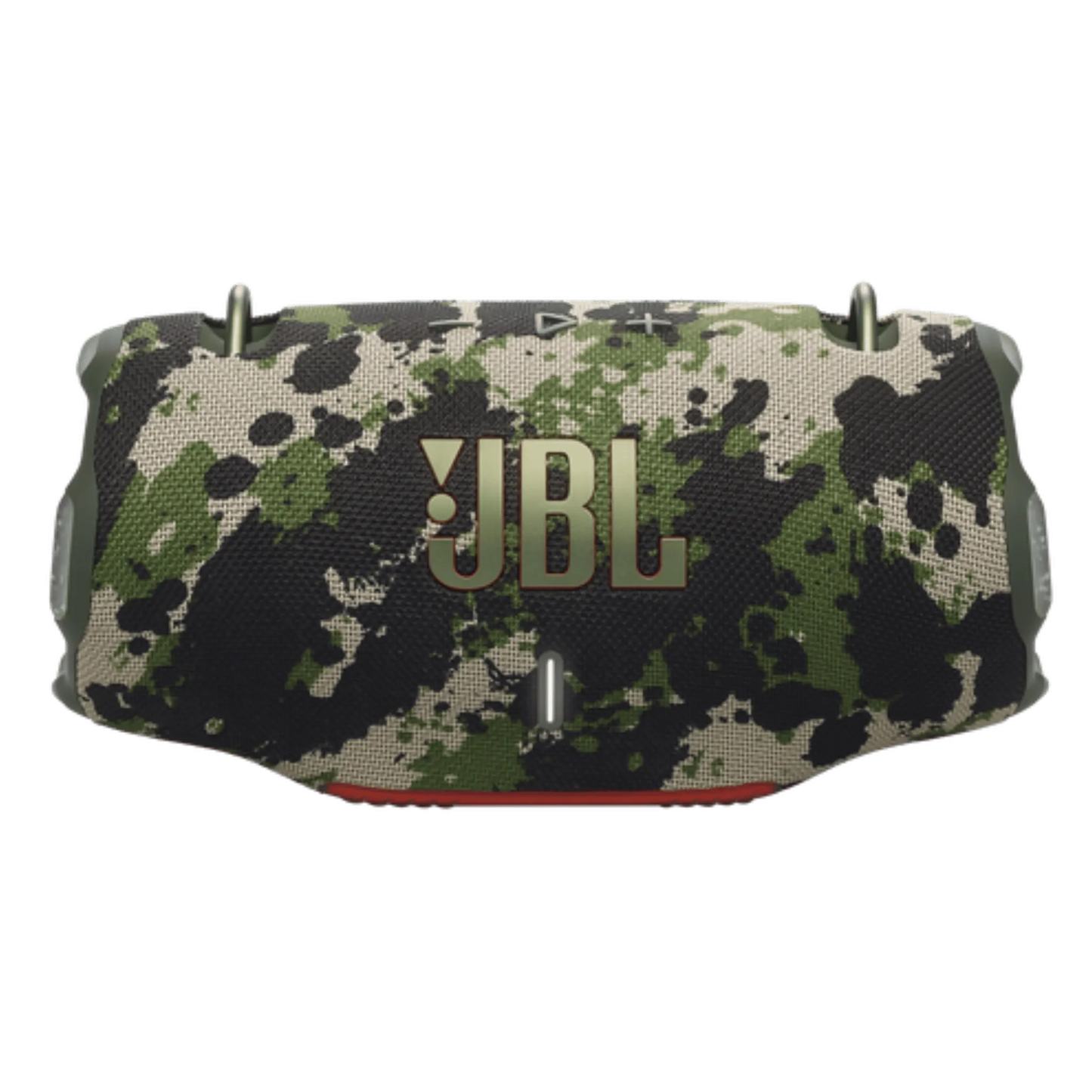 JBL Xtreme 4 portable Bluetooth speaker in camo design, open-box electronics product with rugged waterproof exterior.