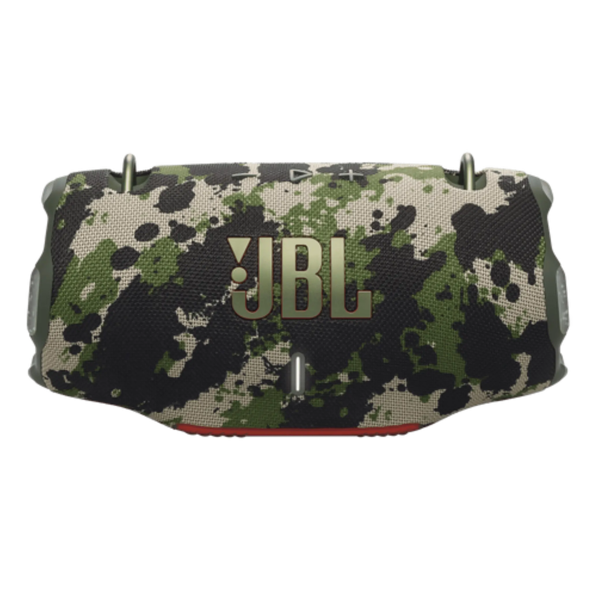JBL Xtreme 4 portable Bluetooth speaker in camo design, open-box electronics product with rugged waterproof exterior.