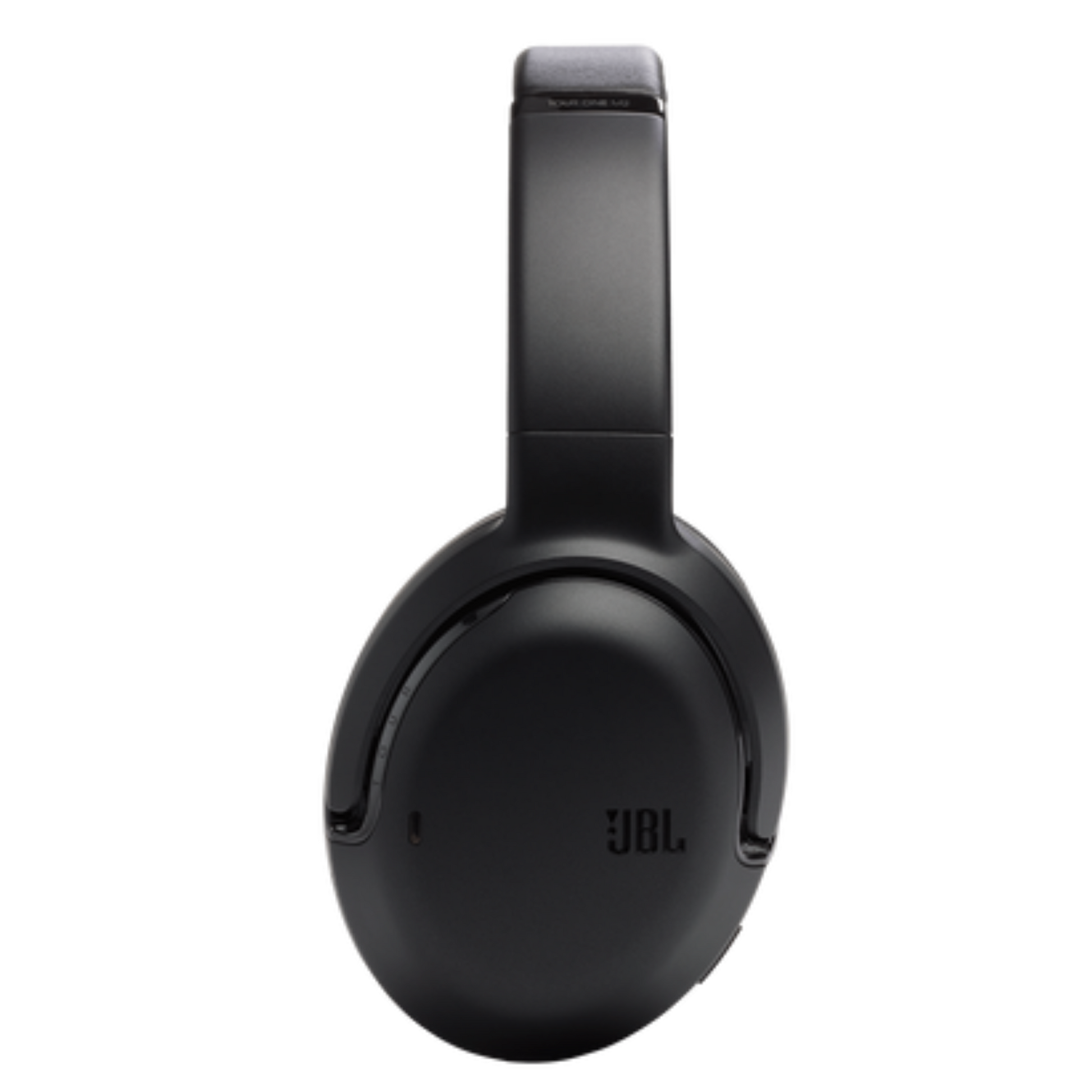 JBL Tour One M2 over-ear headphones in black with cushioned ear cups and adjustable headband, designed for premium audio comfort.