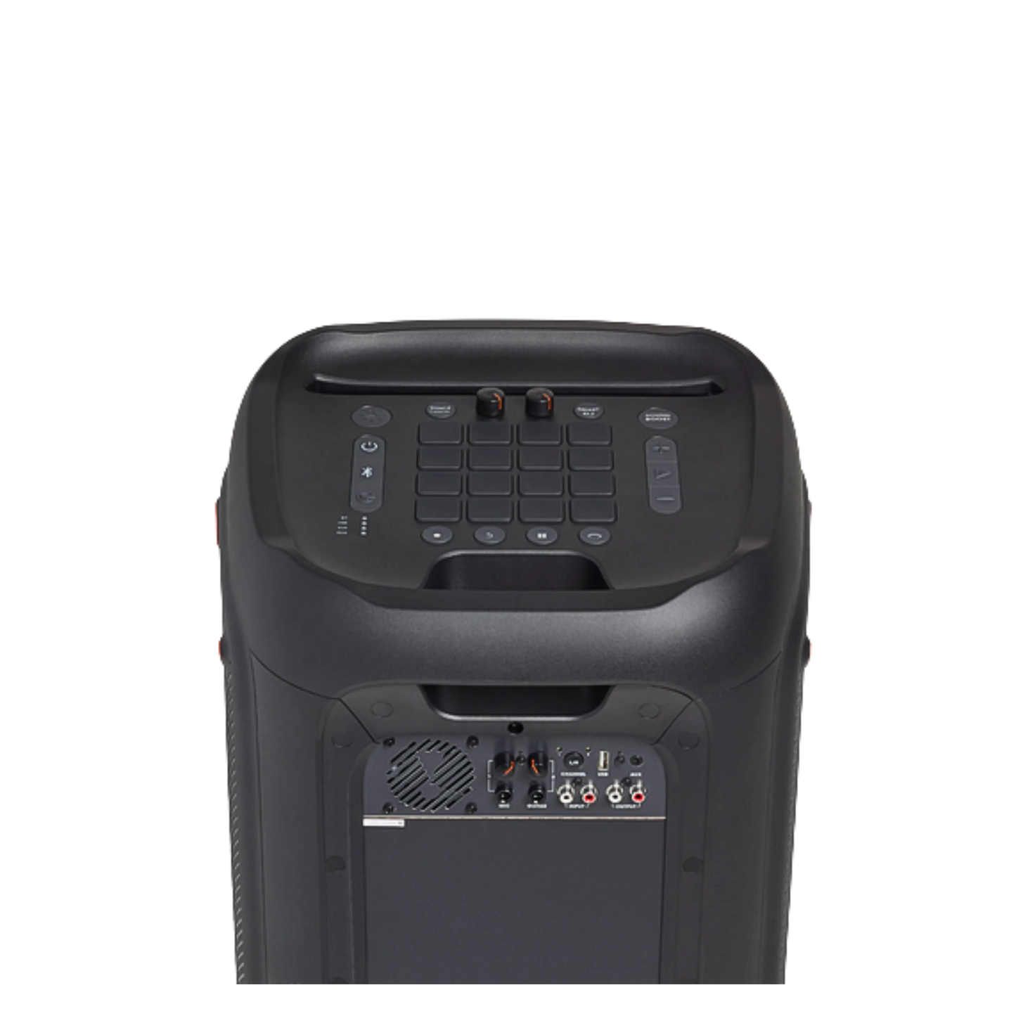 Open box JBL PartyBox 1000 Bluetooth wireless party speaker with large speaker grille and illuminated controls.