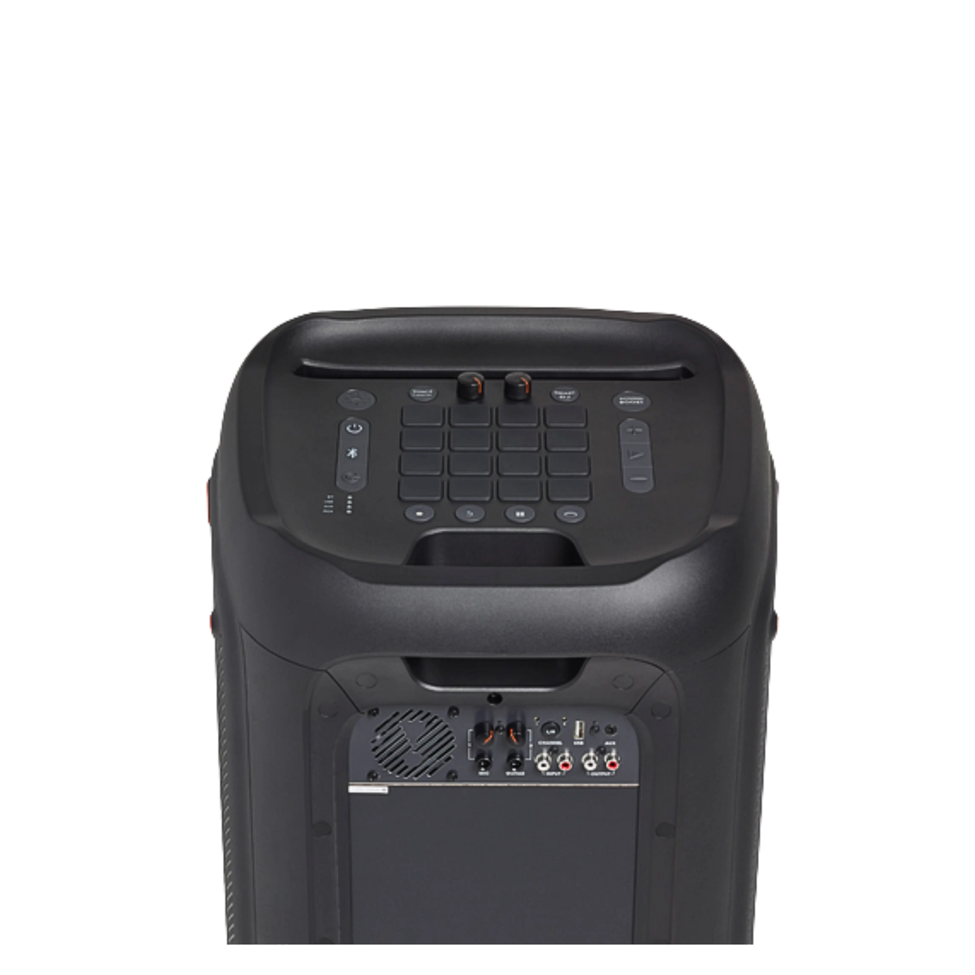 Open box JBL PartyBox 1000 Bluetooth wireless party speaker with large speaker grille and illuminated controls.