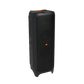 Open box JBL PartyBox 1000 Bluetooth wireless party speaker with large grille and control panel showing on the top.