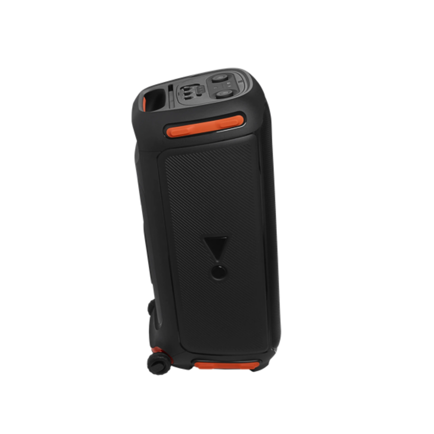 Open box JBL PartyBox 710 party speaker with built-in lights and splashproof design, showcasing its robust and vibrant appearance.