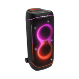 Open box JBL Partybox 720 splashproof Bluetooth wireless party speaker in black, showcasing its rugged design and control panel.