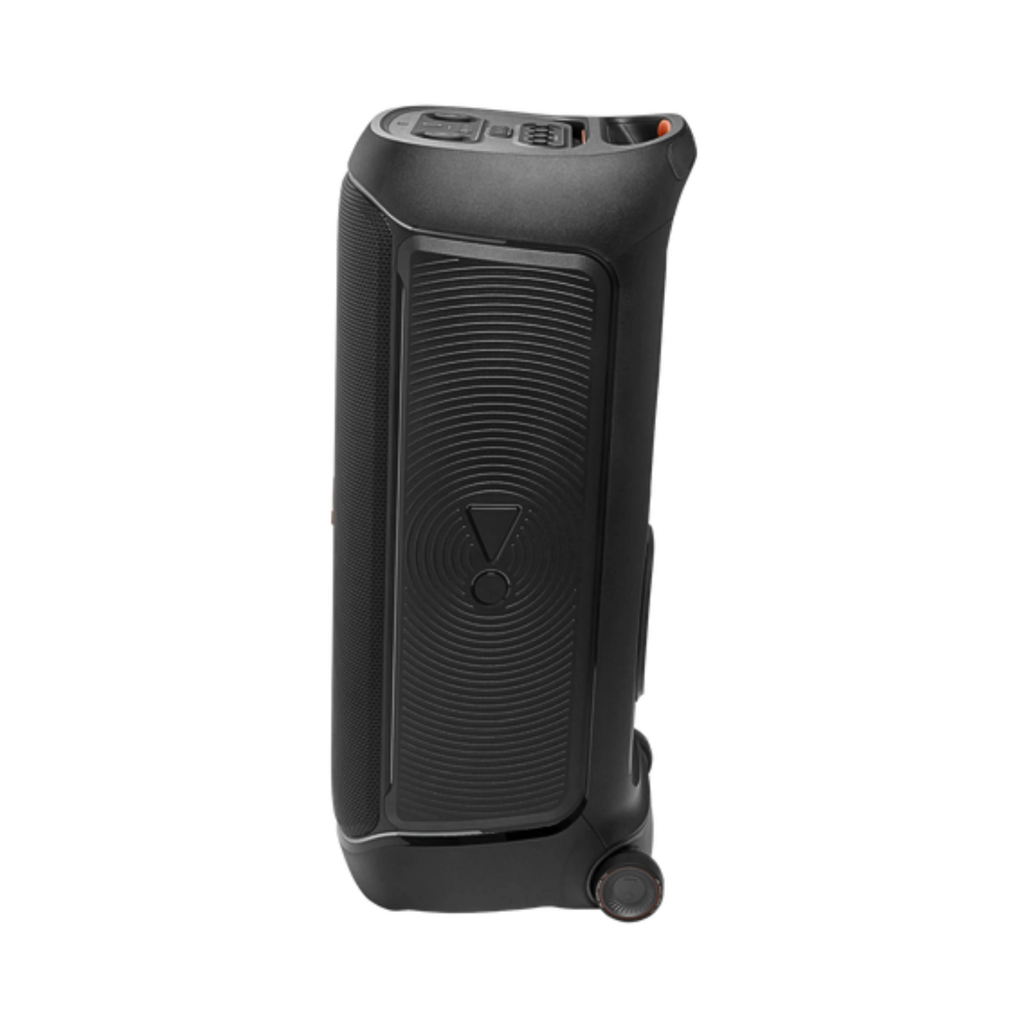 Open box JBL Partybox 720 splashproof Bluetooth wireless party speaker in black, showing its large speaker grille and control panel.