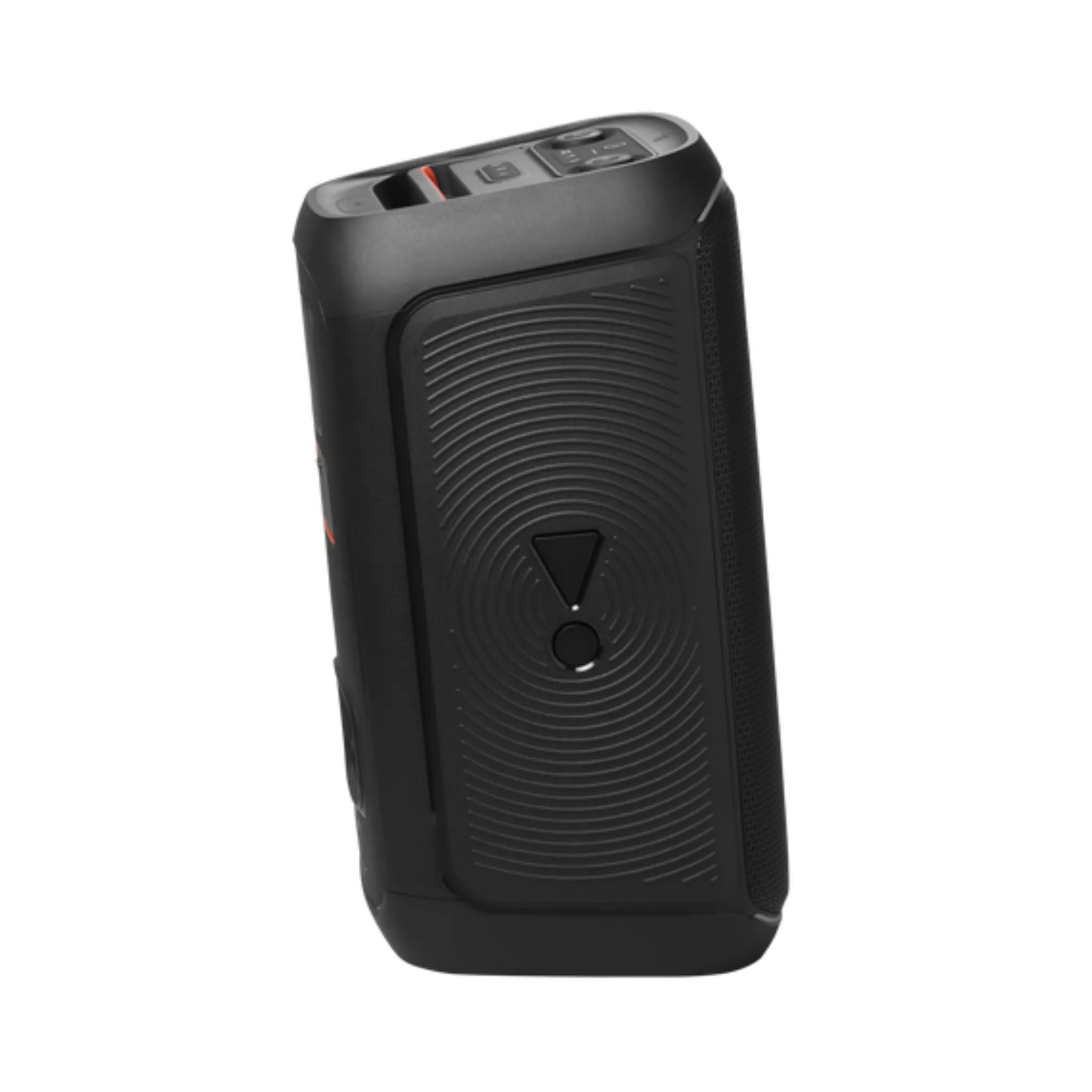 Open box JBL PartyBox Club 120 splashproof Bluetooth wireless speaker in black, featuring large speaker grille and control panel.