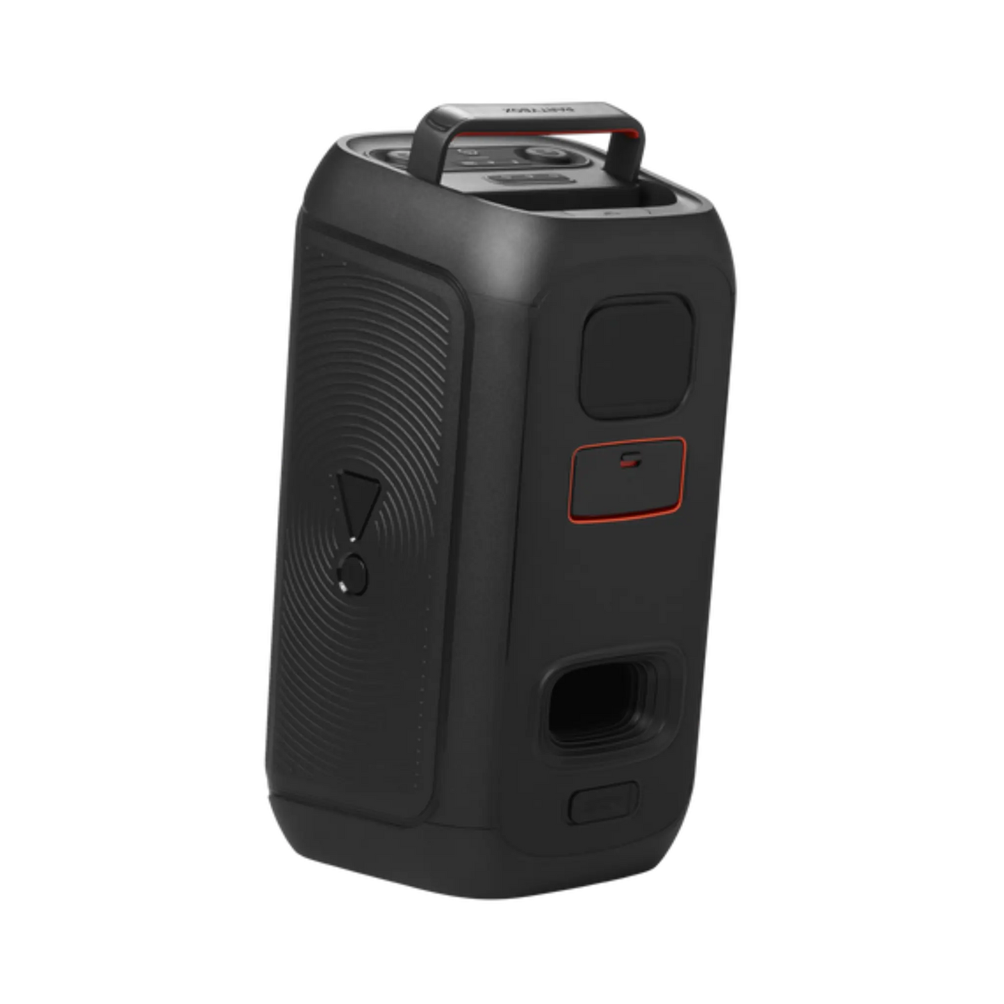 Open box JBL PartyBox Club 120 splashproof Bluetooth wireless speaker in black, showing its large speaker grille and control panel.