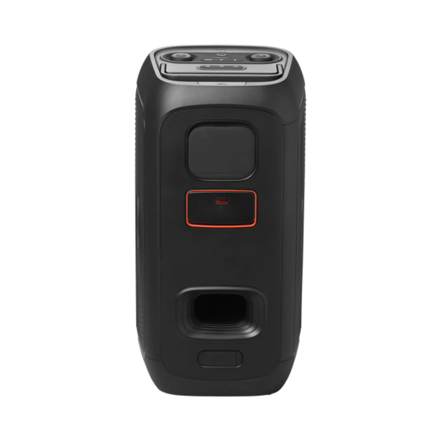 Open box JBL PartyBox Club 120 splashproof Bluetooth wireless speaker in black with control panel and speaker grille visible.