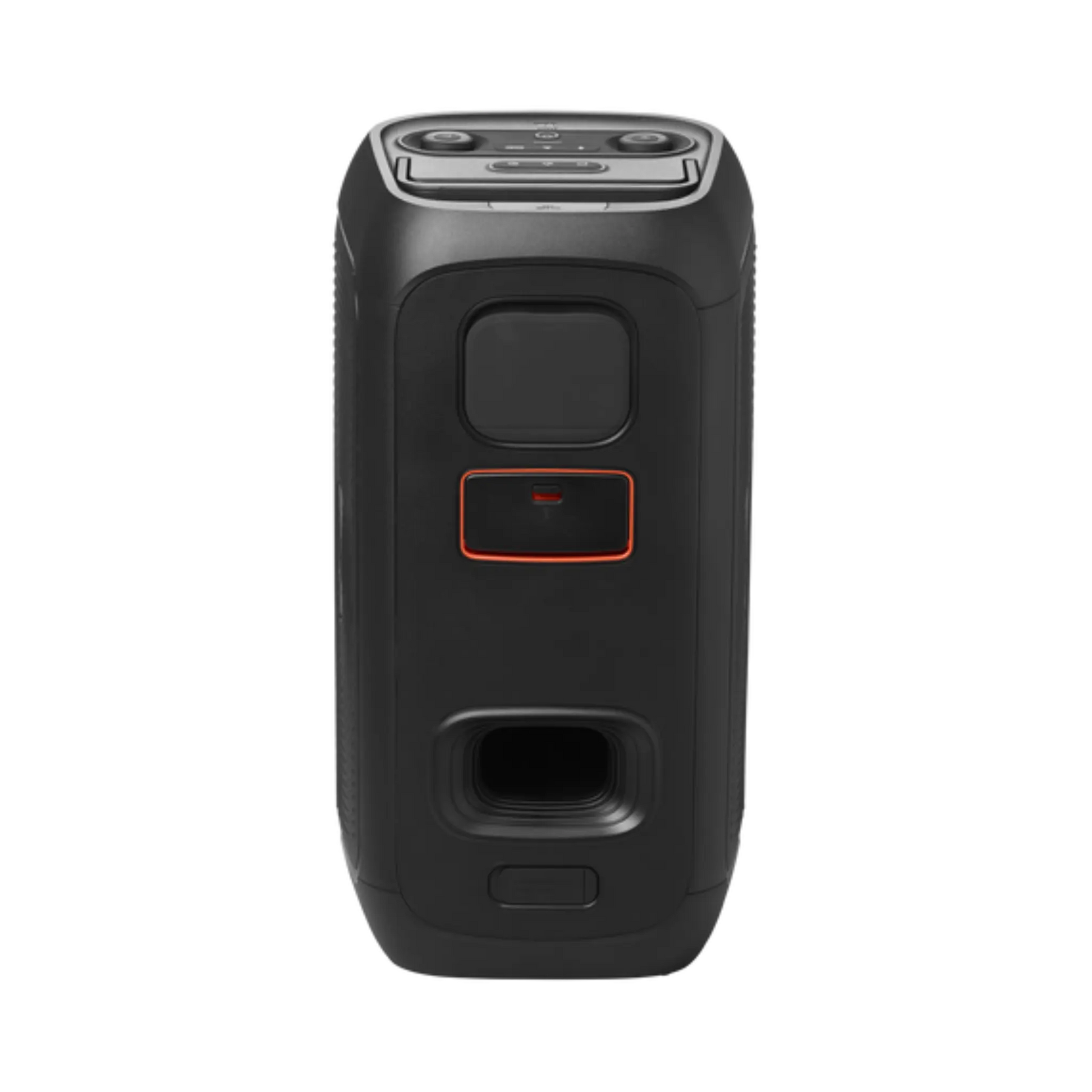 Open box JBL PartyBox Club 120 splashproof Bluetooth wireless speaker in black with control panel and speaker grille visible.