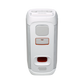 Open box JBL PartyBox Club 120 splashproof Bluetooth wireless speaker in white, highlighting its design and controls.