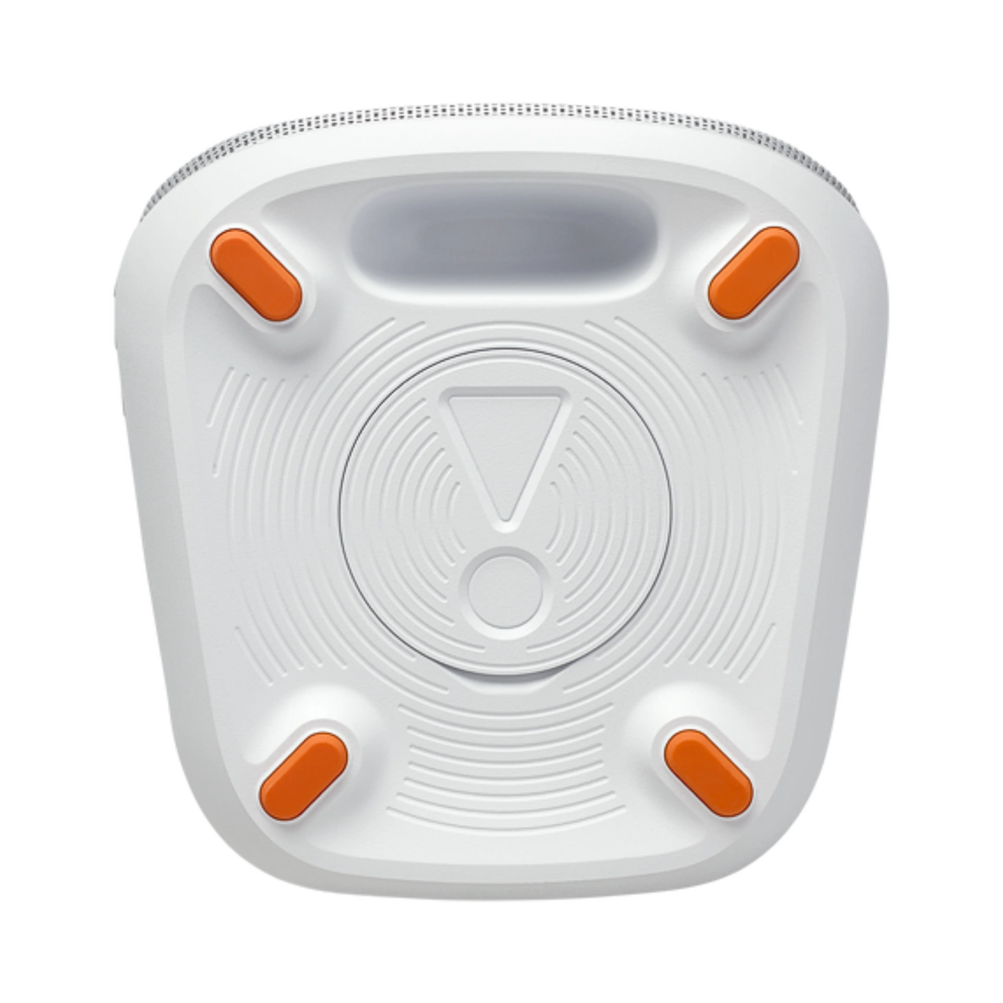 Open box JBL PartyBox Club 120 splashproof Bluetooth wireless speaker in white, showcasing its compact design and control panel.