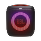 Open box JBL PartyBox Encore Essential 2 party speaker with colorful LED lights and portable design, ideal for lively events.