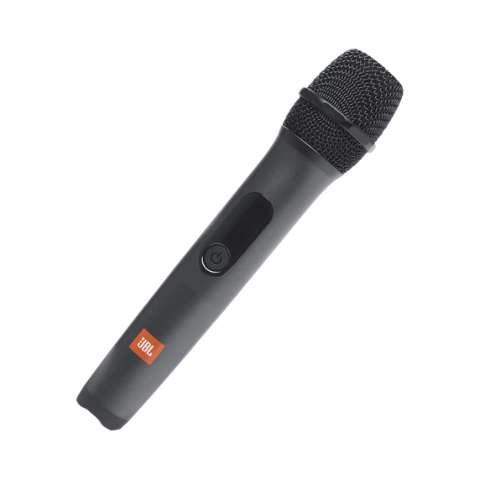 Open box JBL PartyBox On-The-Go Essential splashproof Bluetooth wireless speaker in black, showing its portable design and control panel.