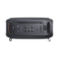 Open box JBL PartyBox On-The-Go Essential Bluetooth speaker in black, splashproof portable party speaker with wireless connectivity.
