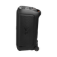 Open box JBL PartyBox Stage 320 portable black party speaker showing control panel and large speaker grille.