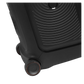Open box JBL PartyBox Stage 320 portable party speaker in black, showing its speakers, controls, and modern design.