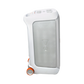 Open box JBL PartyBox Stage 320 portable party speaker in white, showing its large speaker grille and control panel.