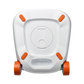 Open box JBL PartyBox Stage 320 portable white party speaker showing large speaker grille, control panel, and carrying handle.