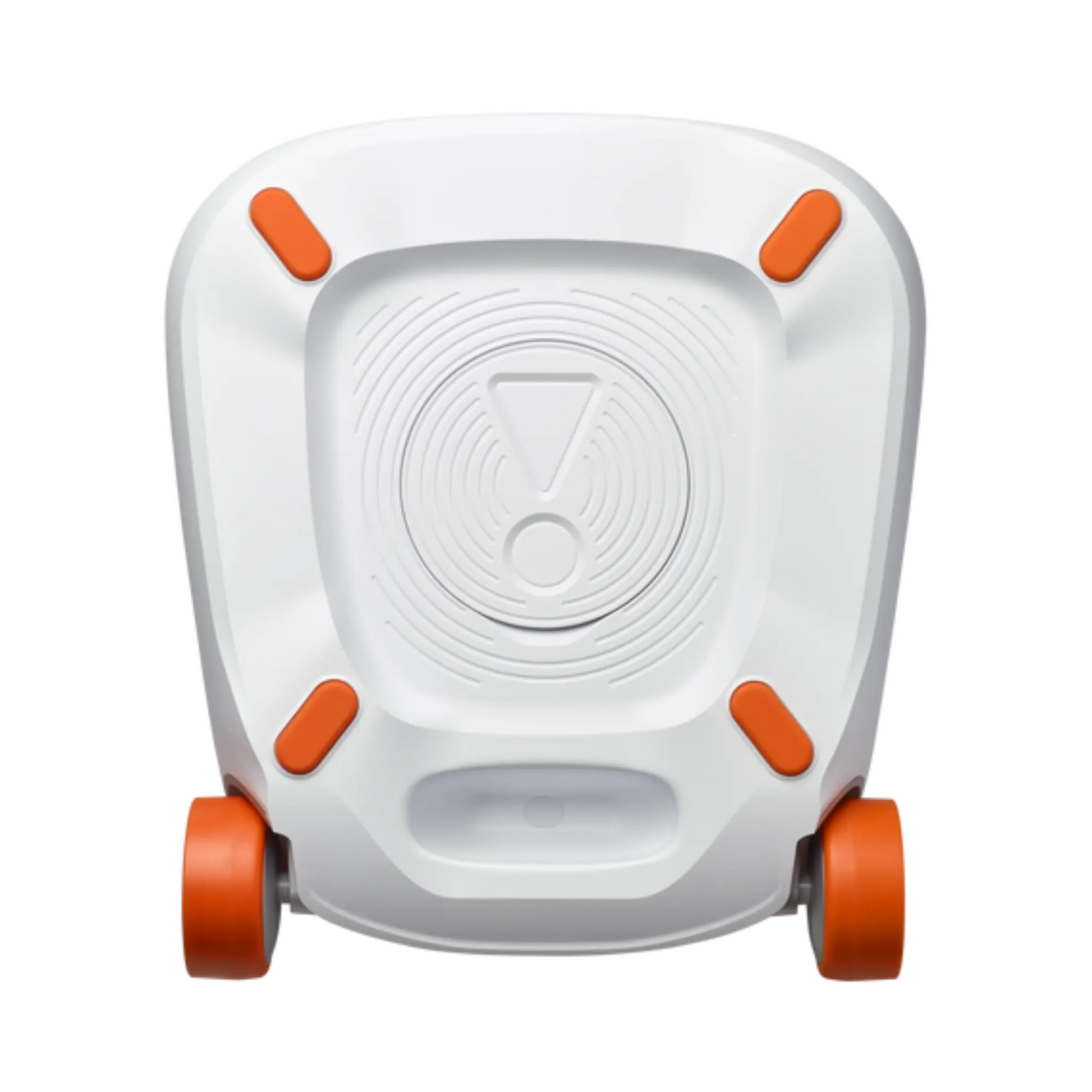 Open box JBL PartyBox Stage 320 portable white party speaker showing large speaker grille, control panel, and carrying handle.