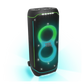Open box JBL PartyBox Ultimate Bluetooth wireless party speaker in black, showcasing its large speaker grille and control panel.