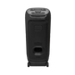 Open box JBL PartyBox Ultimate Bluetooth wireless party speaker in black, showing its large speaker grille and control panel.