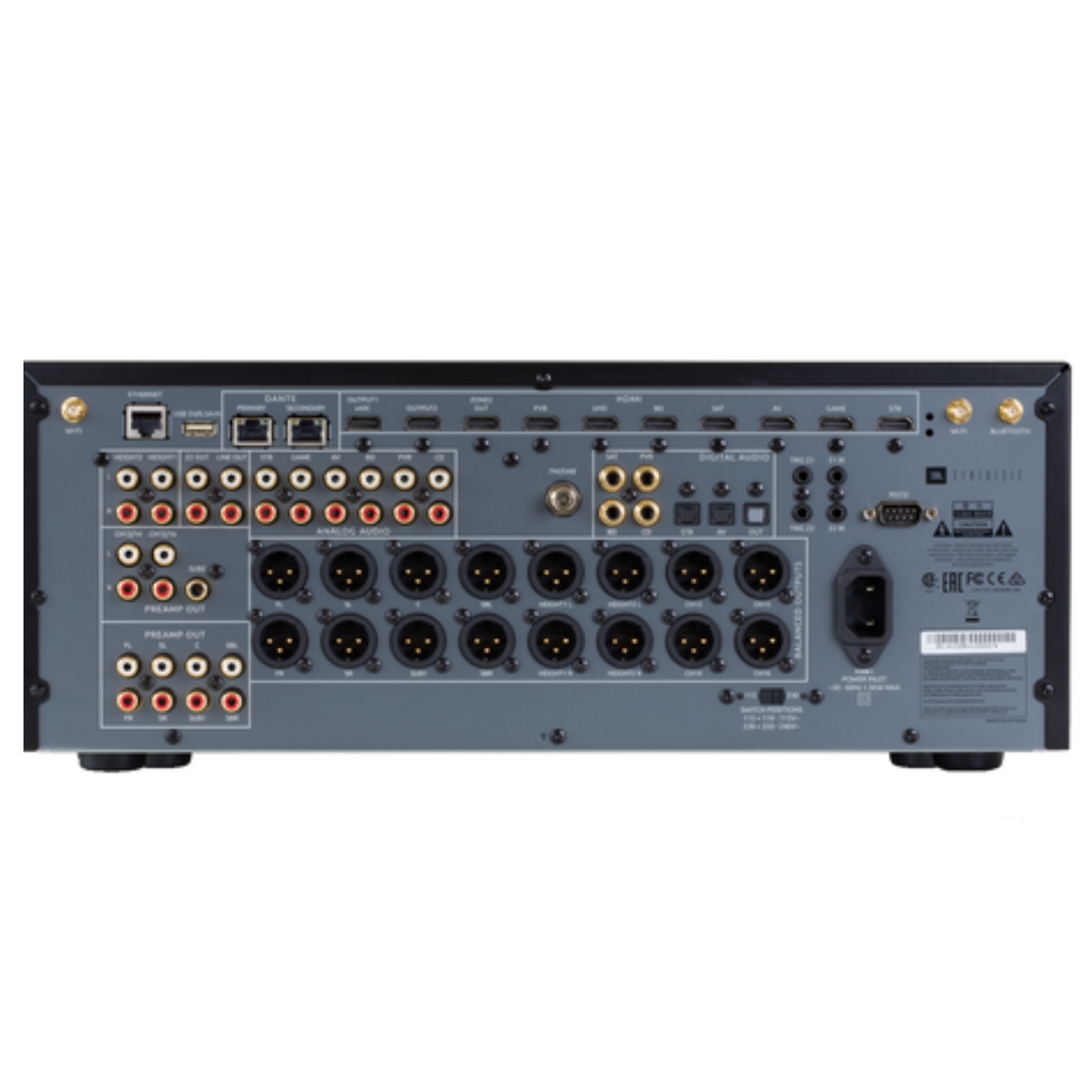 JBL SDP-55 surround processor with front panel display and control knobs, designed for home theater audio processing.