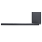 Open box JBL Bar 1300X 11.1.4 channel wireless sound bar with Dolby Atmos for home theater, shown with sleek design and remote.