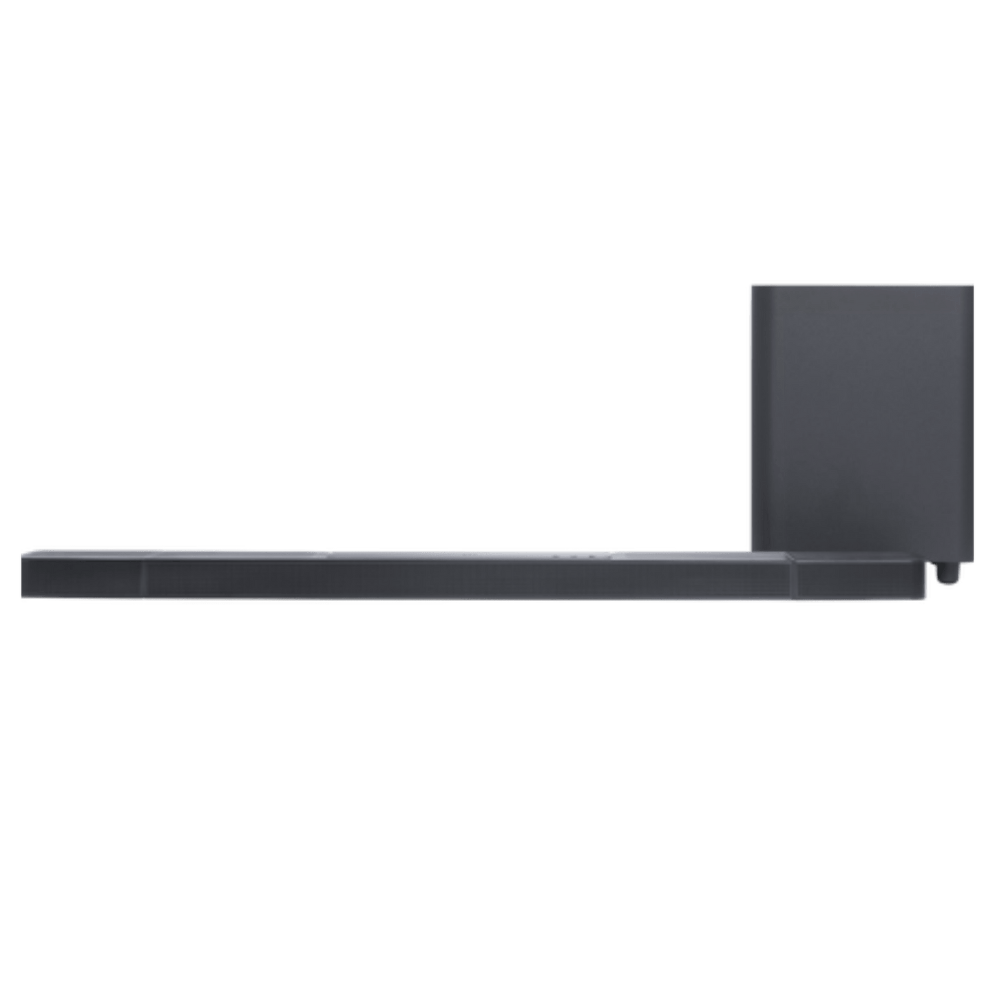 Open box JBL Bar 1300X 11.1.4 channel wireless sound bar with Dolby Atmos for home theater, shown with sleek design and remote.