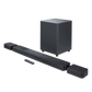 Open box JBL Bar 1300X soundbar with wireless speakers and Dolby Atmos for immersive home theater audio setup.