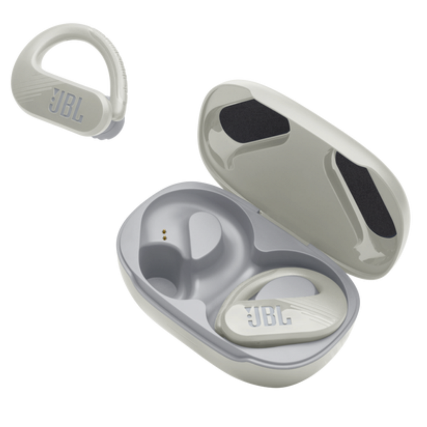 JBL Endurance Peak 3 sport earbuds with in-ear design and ear hooks for secure fit during workouts.
