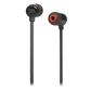JBL Tune 110 wired in-ear headphones with black earbuds and inline remote on a white background