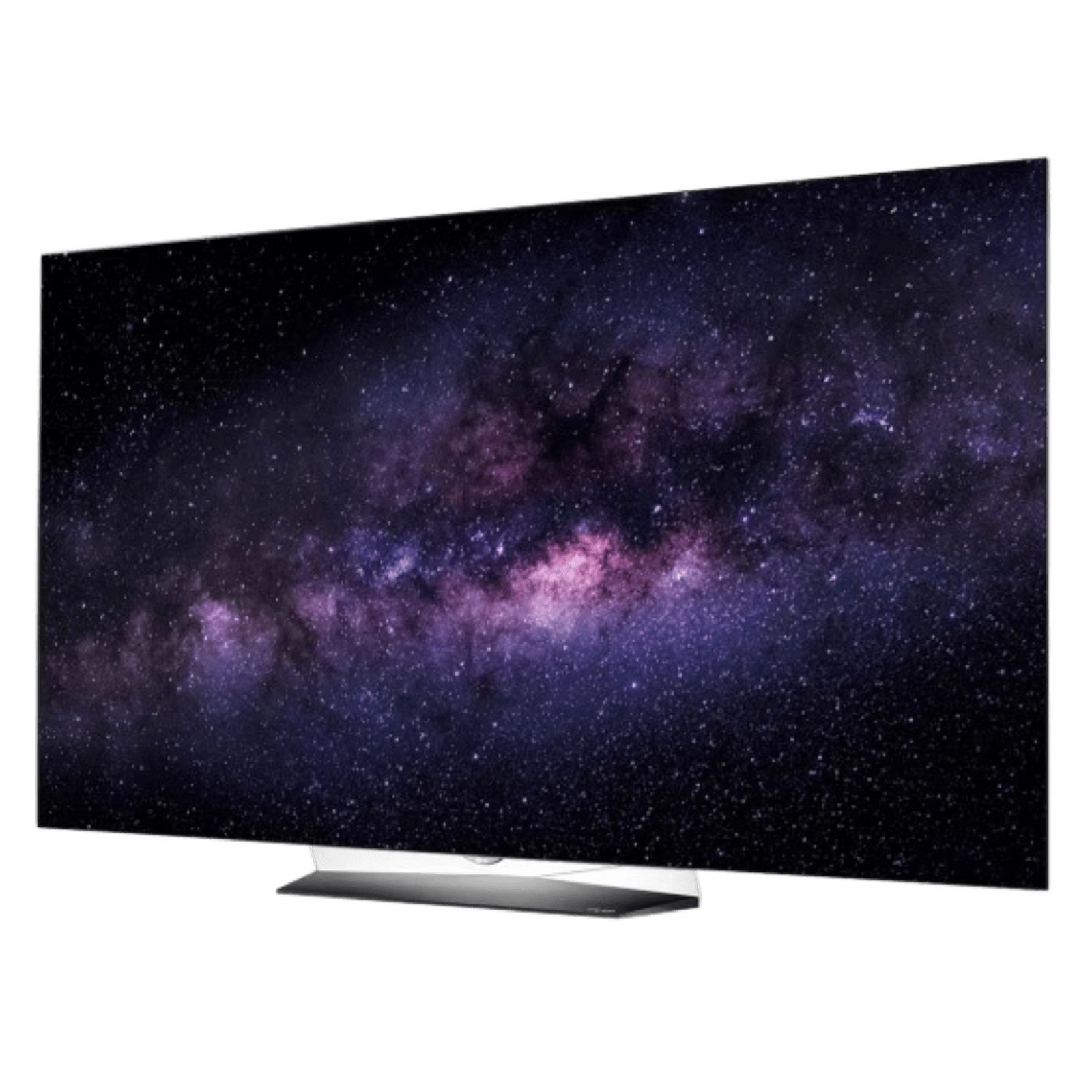 LG 48-inch OLED B6 4K Smart TV displaying vibrant images on a sleek screen, showcasing its high-resolution OLED display.